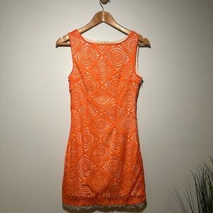 TCEC Orange Laser Cut Dress
